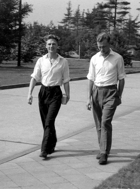 Photo of Rod (on the left with Michael Jones) taken in Germany at Headquarters BAOR, 1958.